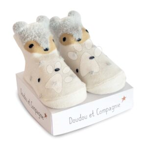 Újszülött zokni Panda Birth Socks Doudou et Compagnie fekete-fehér 0-6 hó-tól